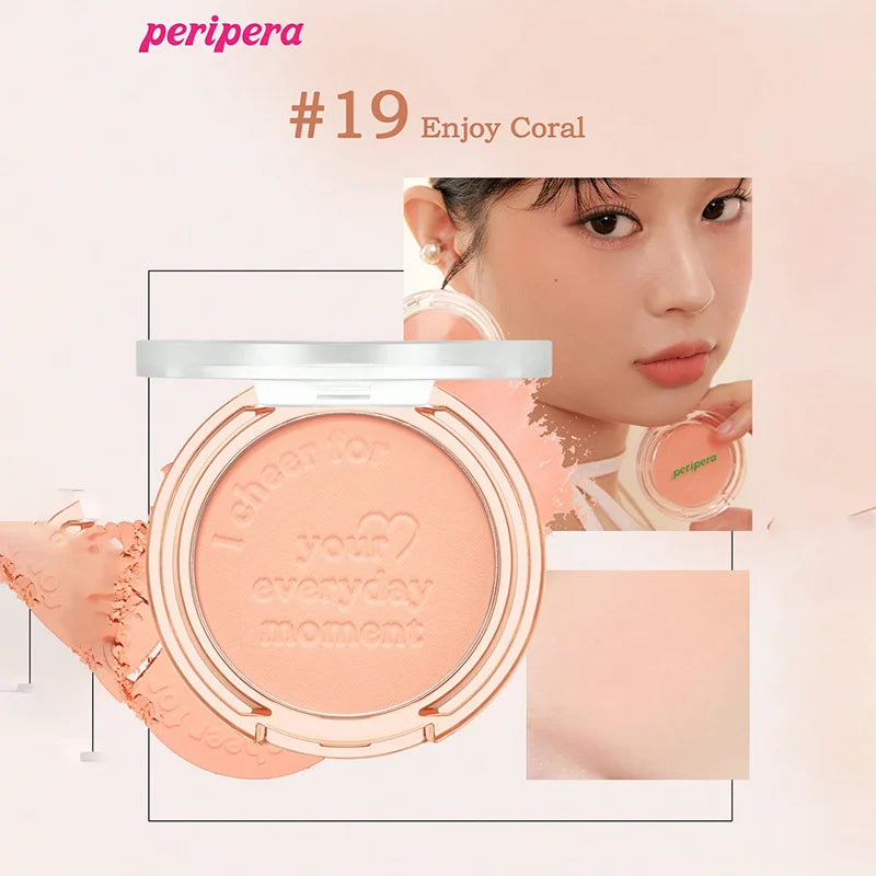 K-Beauty Single Color Blush Palette, Matte Fine Powder Cheek Blush, Non-Cakey, Long-Lasting, Nude Makeup, K-Beauty Cosmetic