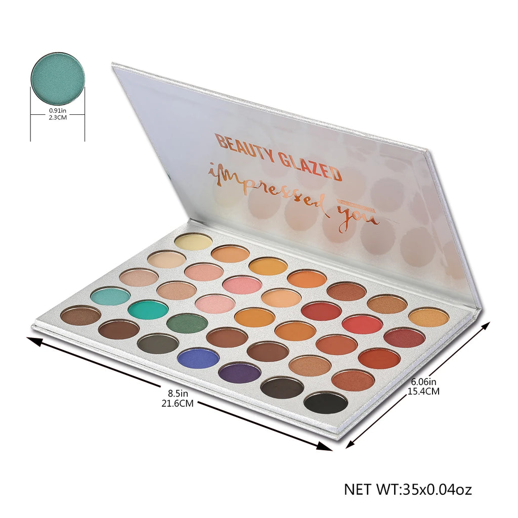 BEAUTY GLAZED Impressed Me Perfect 35 Colors Matte Shimmer Waterproof Longlasting Makeup Palette