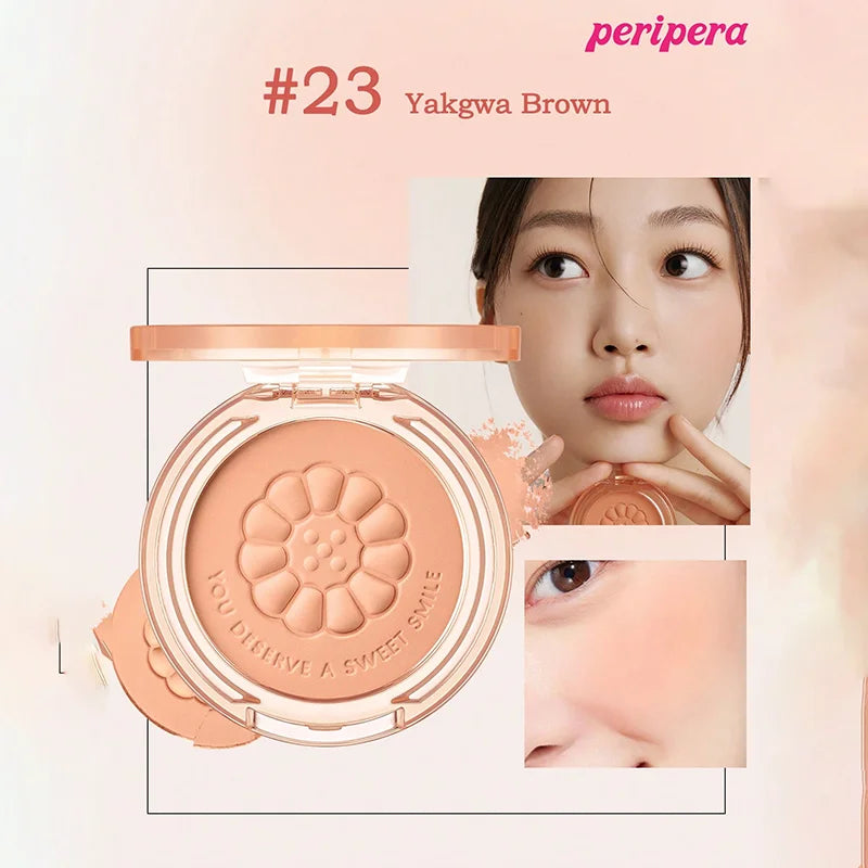 K-Beauty Single Color Blush Palette, Matte Fine Powder Cheek Blush, Non-Cakey, Long-Lasting, Nude Makeup, K-Beauty Cosmetic