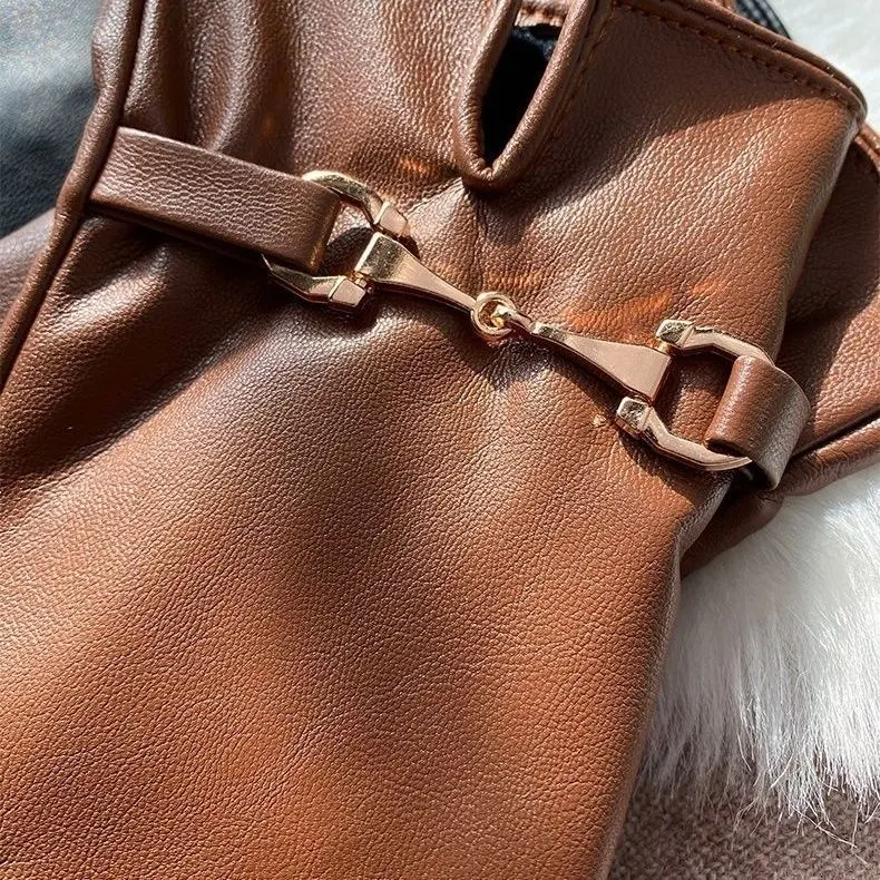 Suede-Touch Fleece-Lined Winter Gloves
