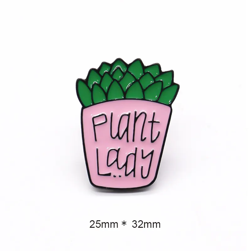 Potted Cactus Enamel Brooch