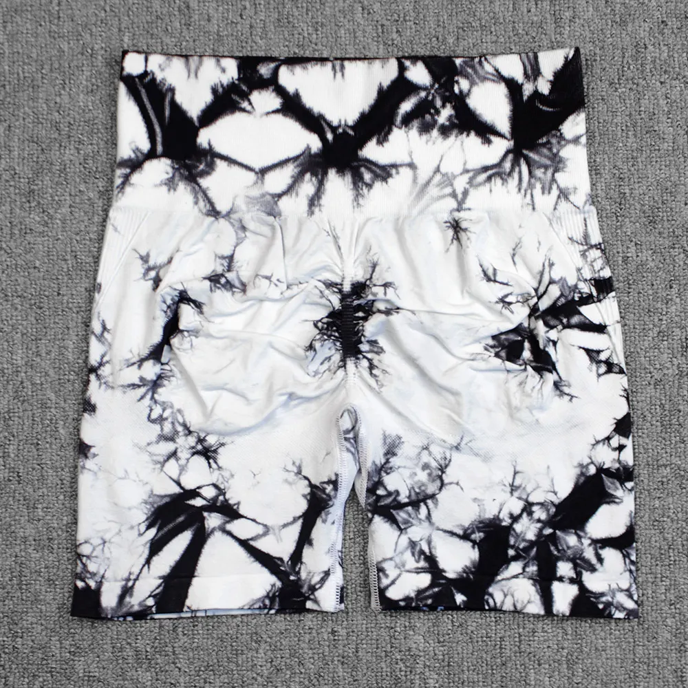Tie-Dye High-Waist Yoga Shorts