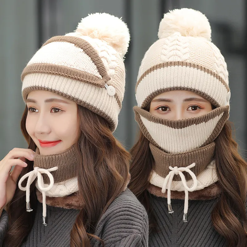 3-Piece Knitted Beanie and Scarf Set