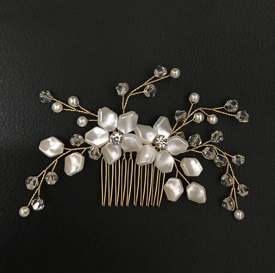 Pearl Flower Crystal Hair Comb