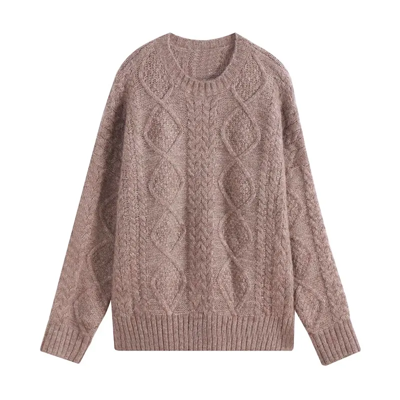 Alpaca Cotton Twist Knit Sweater