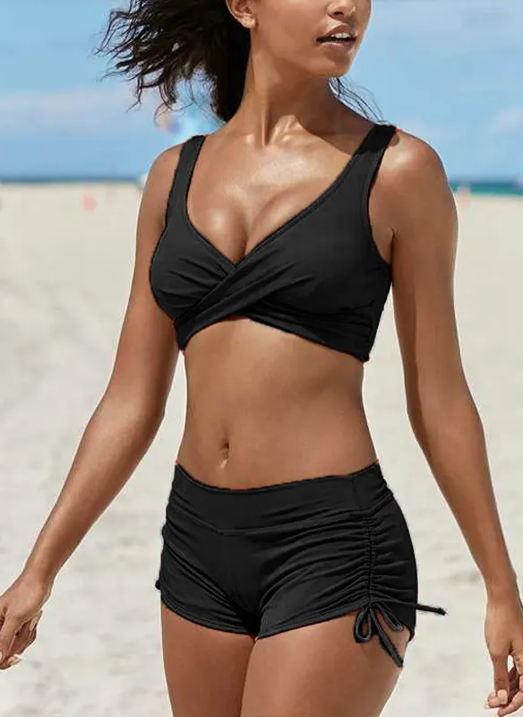 Removable Strap Bandeau Bikini Set