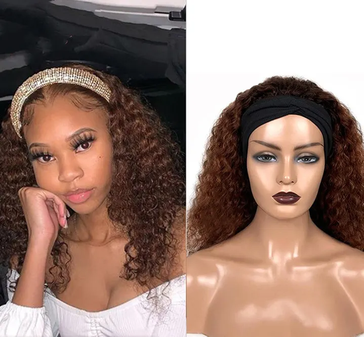 Jerry Curly Human Hair Headband Wig