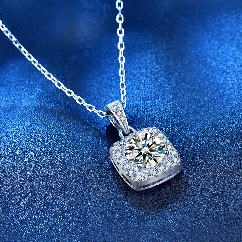 Sterling Silver Moissanite Pendant Necklace