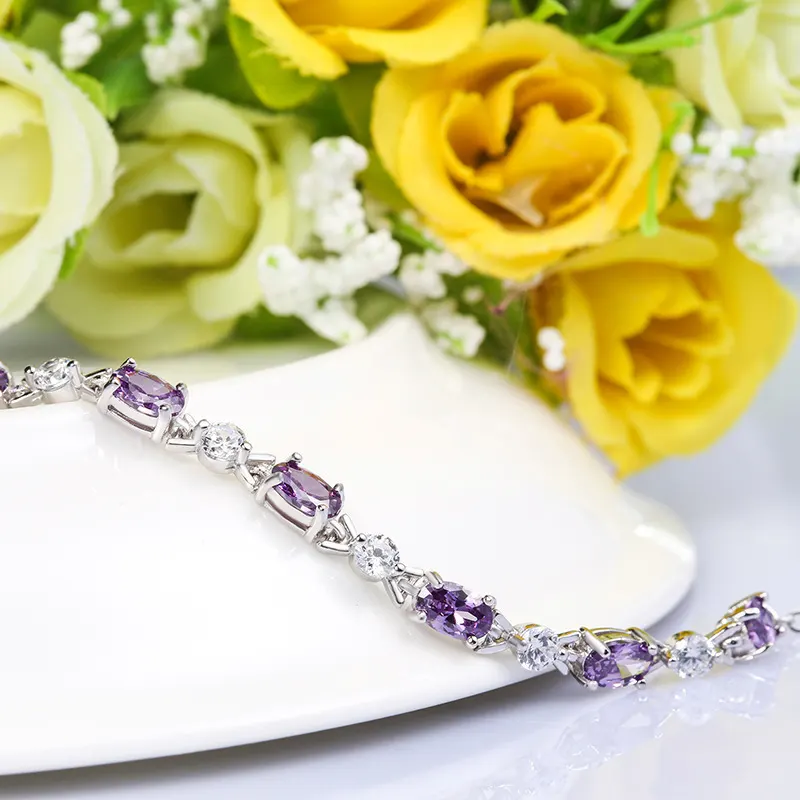Amethyst Sterling Silver Bracelet