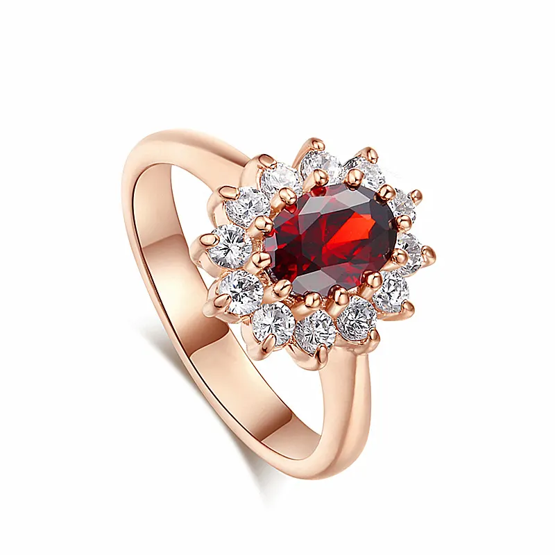 Blue Zircon Engagement Ring in Gold