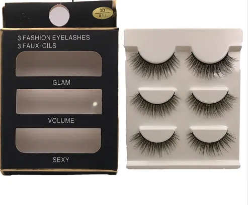 3D Mink False Eyelashes, 3 Pairs
