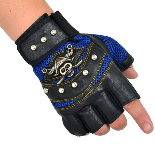 Half-Finger Faux Leather Gloves