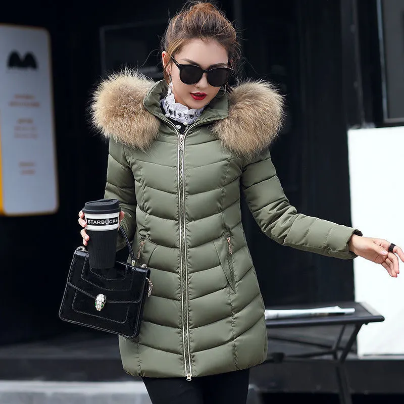 Long Hooded Cotton-Padded Parka