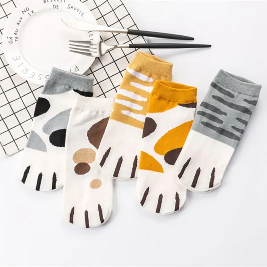 Combed Cotton Cat Paw Socks