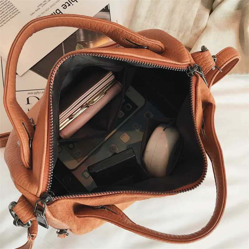 Soft Pu Leather Shoulder Tote