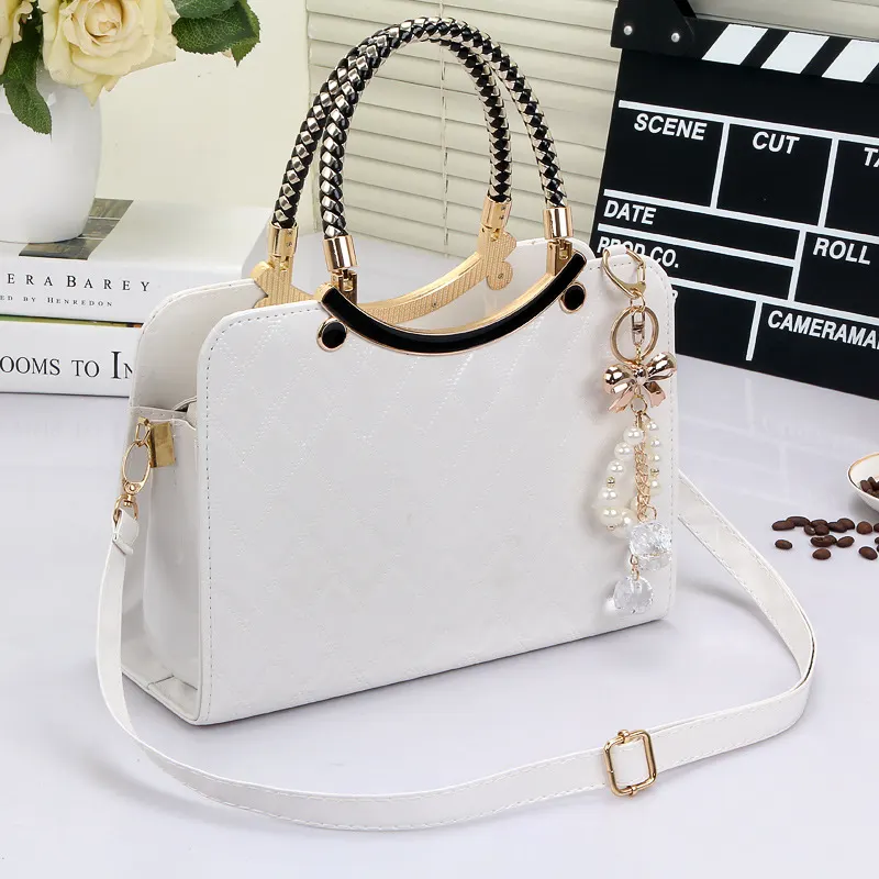 Diamond-Quilted Square Shoulder Bag