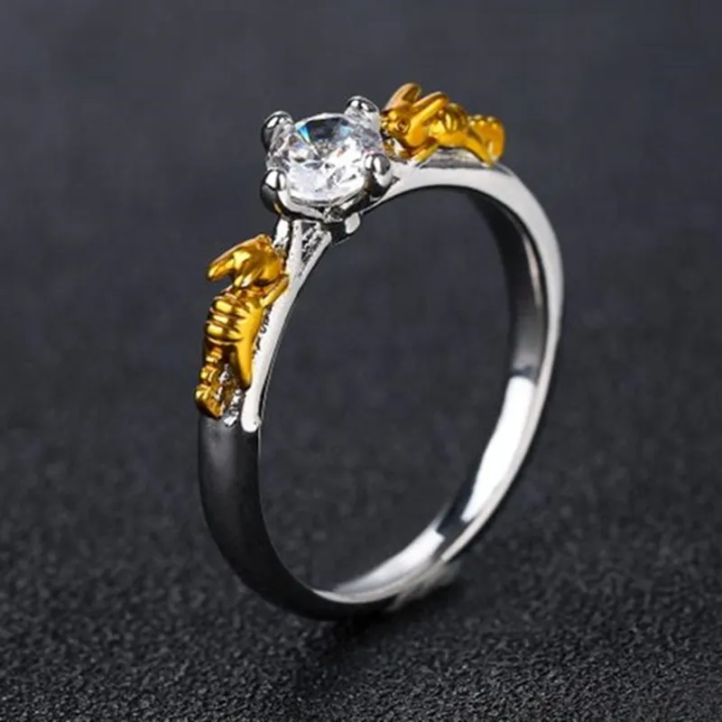 Crown Motif Crystal Ring