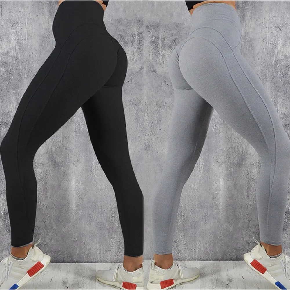 Solid Color Full-Length Exercise Leggings