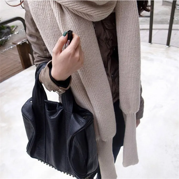 Long Knitted Wool Scarf