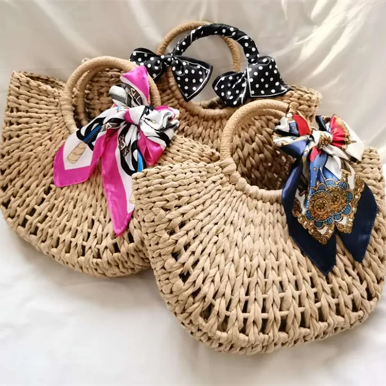Woven Straw-Style Beach Tote