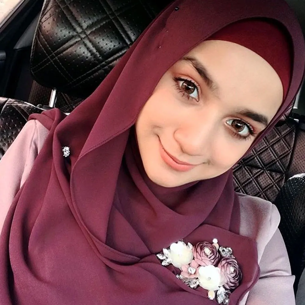 Hand-Beaded Pearl Chiffon Hijab