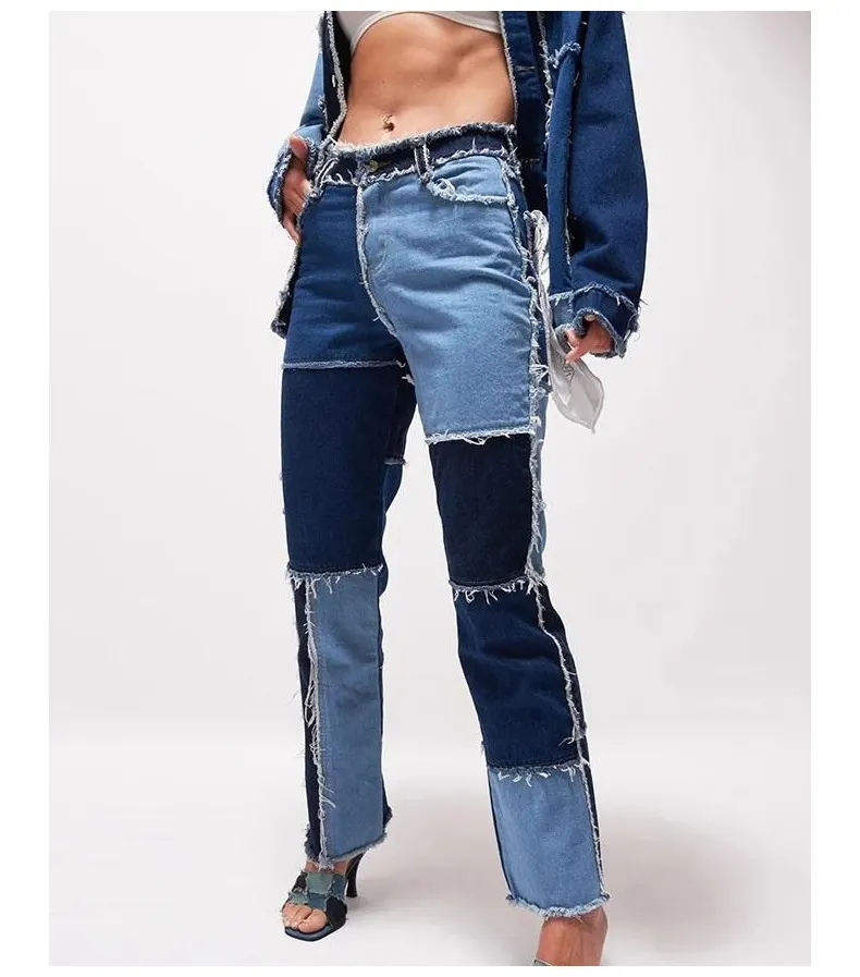 Raw Edge Straight-Leg Jeans