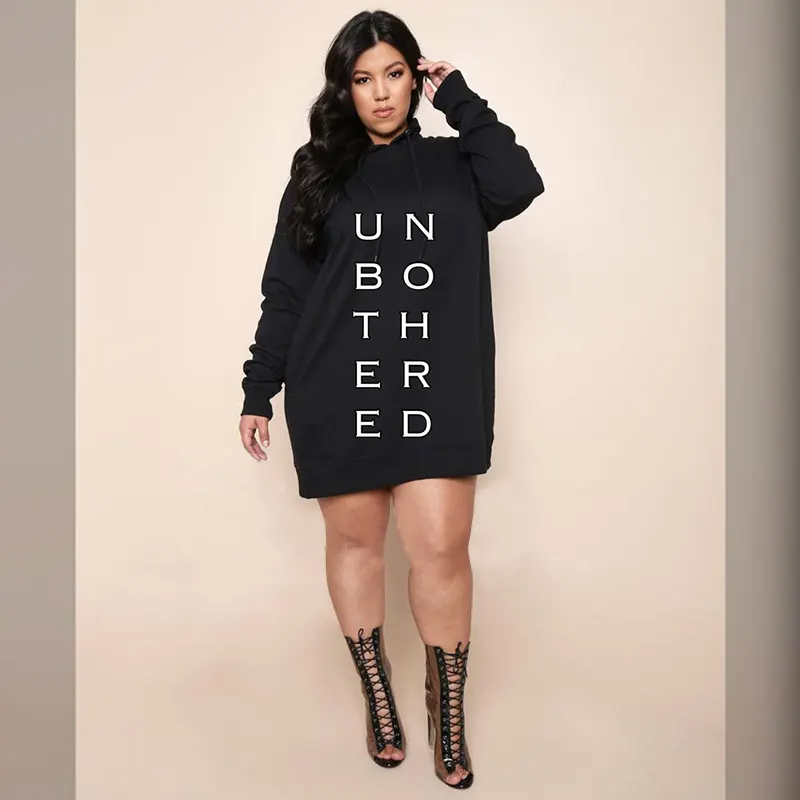 Plus Size Cotton Letter Hoodie