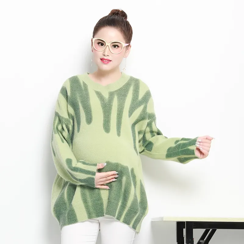 Round Neck Maternity Knit Sweater