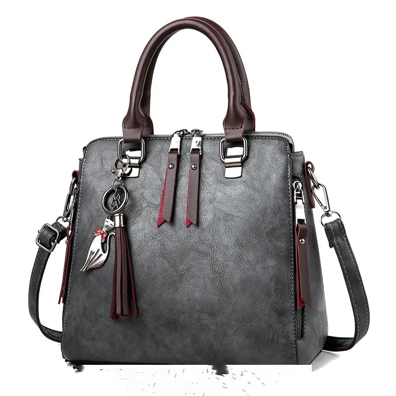 Soft PU Tassel Top-Handle Shoulder Bag