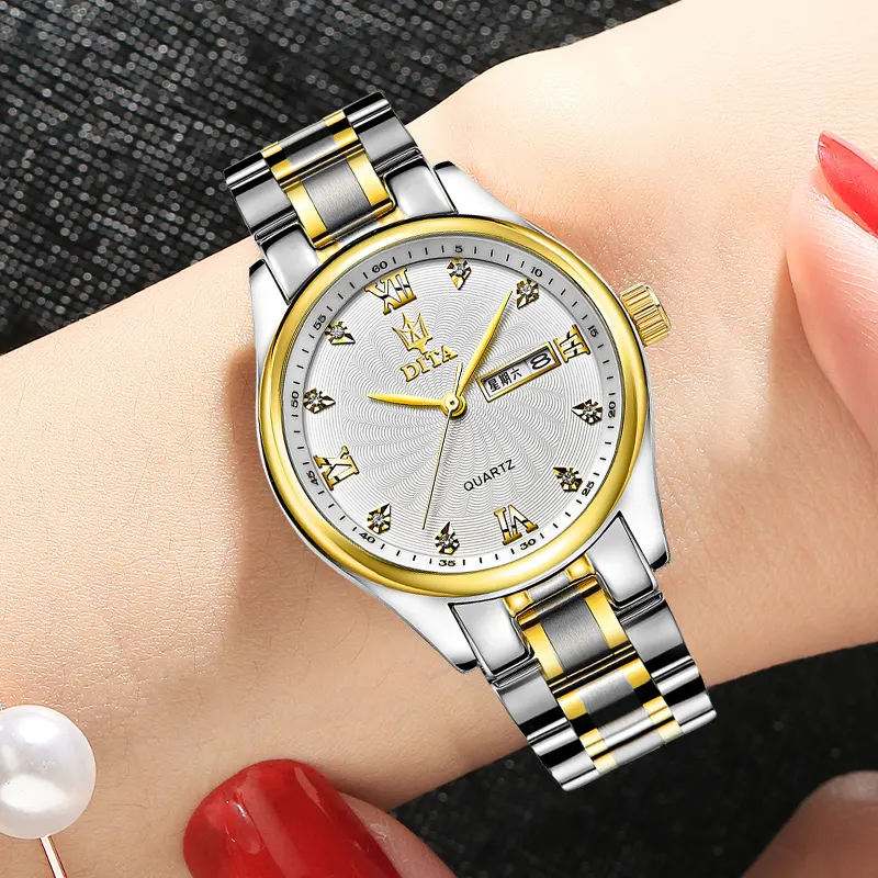 Matching Rhinestone Quartz Watch Set