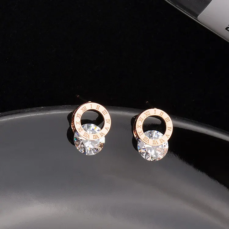 Compact Titanium Steel Round Earrings