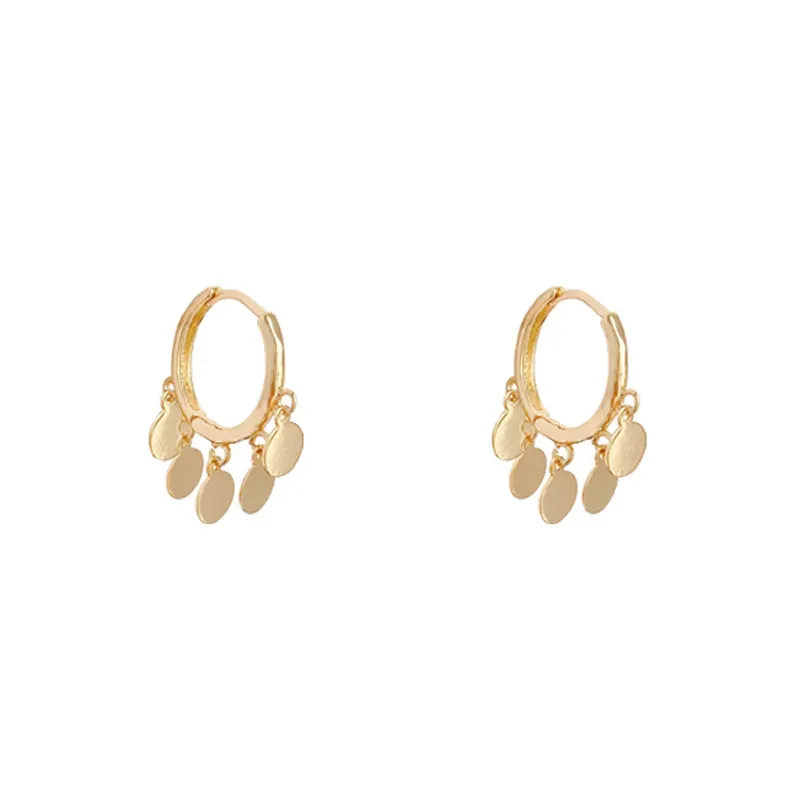 Mini Round Wafer Earrings