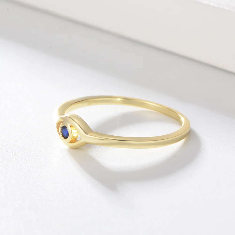 18K Gold Plated Evil Eye Zircon Ring