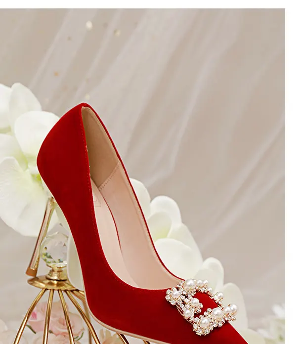 Pearl Rhinestone Stiletto Court Shoes