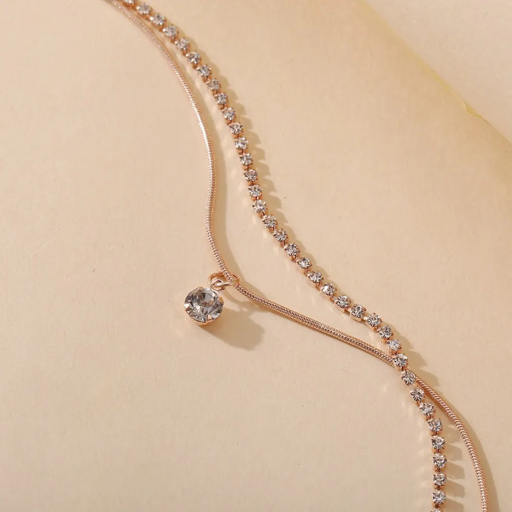 Boho Beaded Cubic Zirconia Anklet