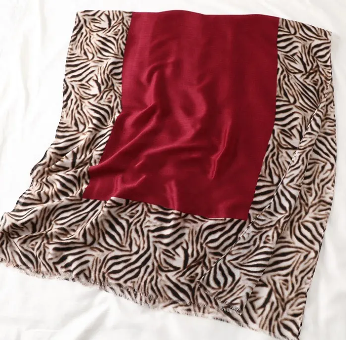 Leopard Print Cotton Gauze Scarf