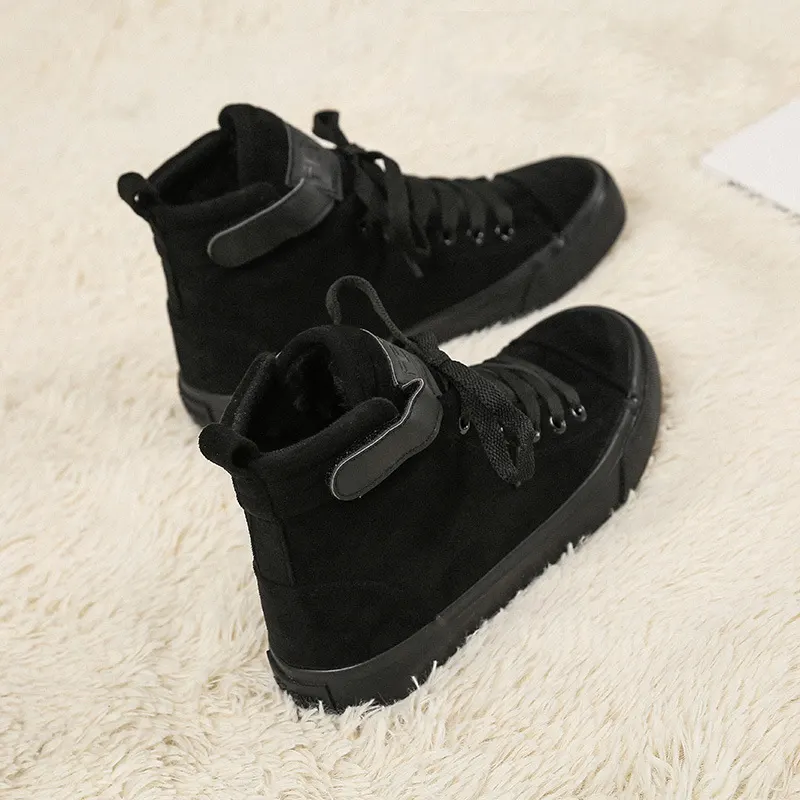 Velcro High-Top Canvas Sneakers