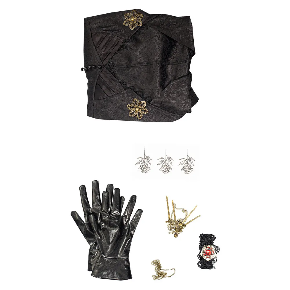 Black Jacquard Vampire Costume Gown