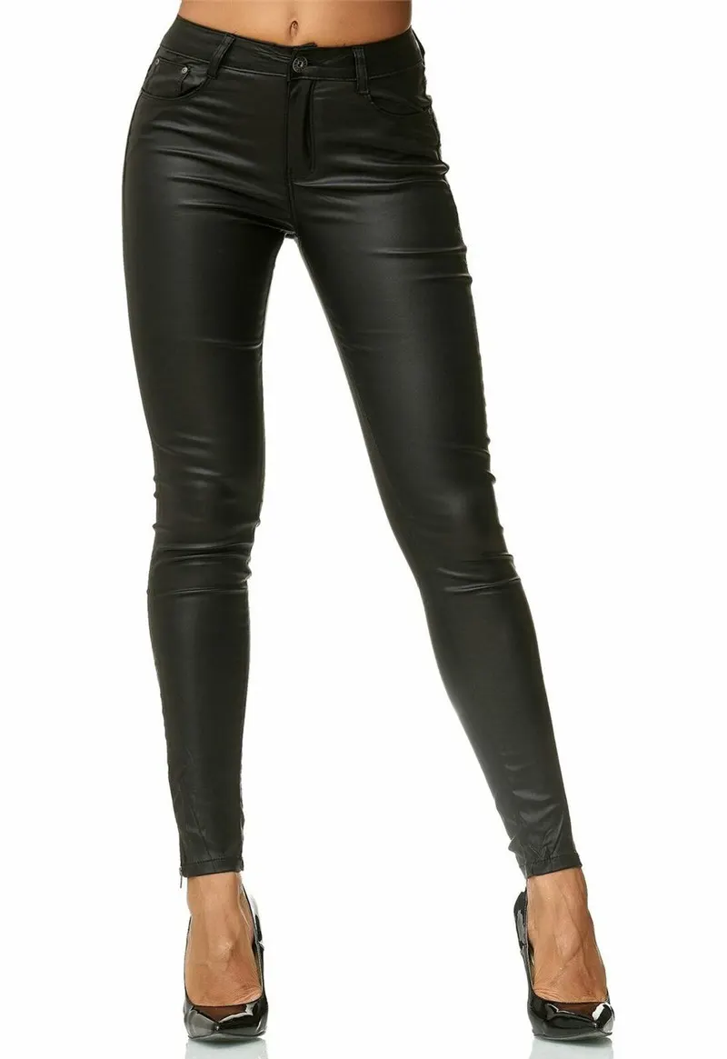 Glossy Faux Leather Pants