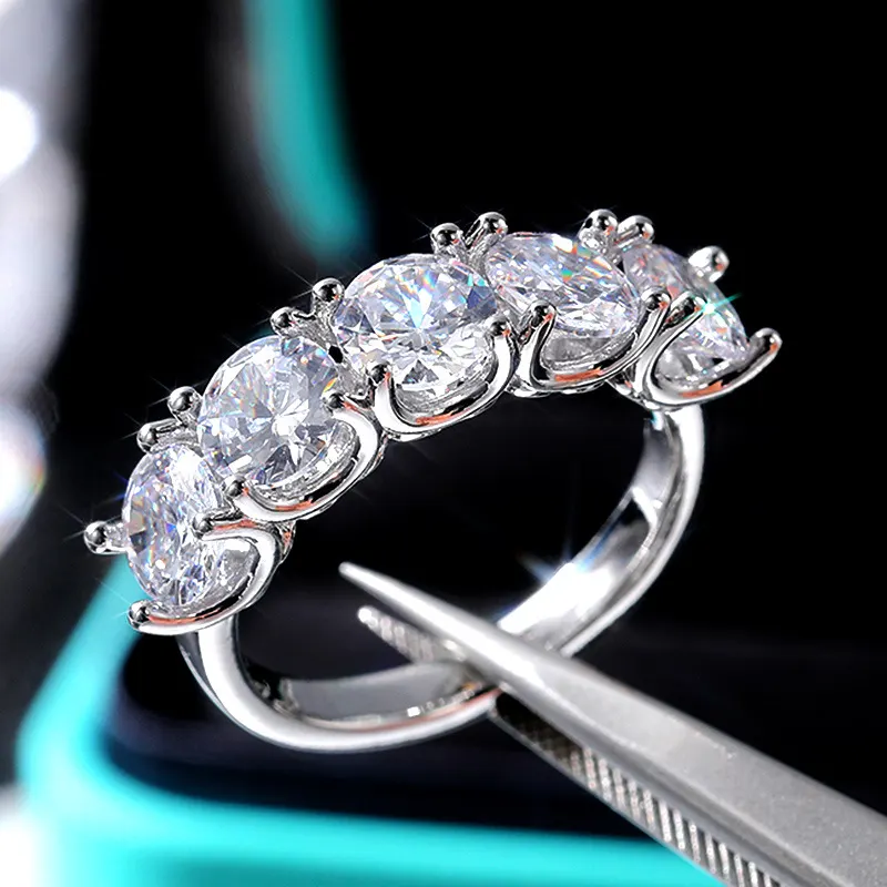 Geometric Round Zircon Ring