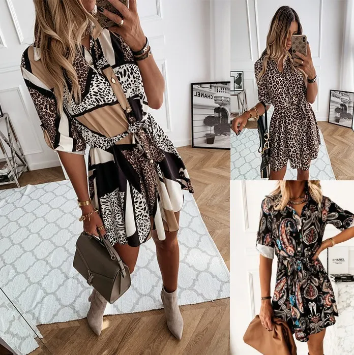 Printed Vintage Style Short Dress