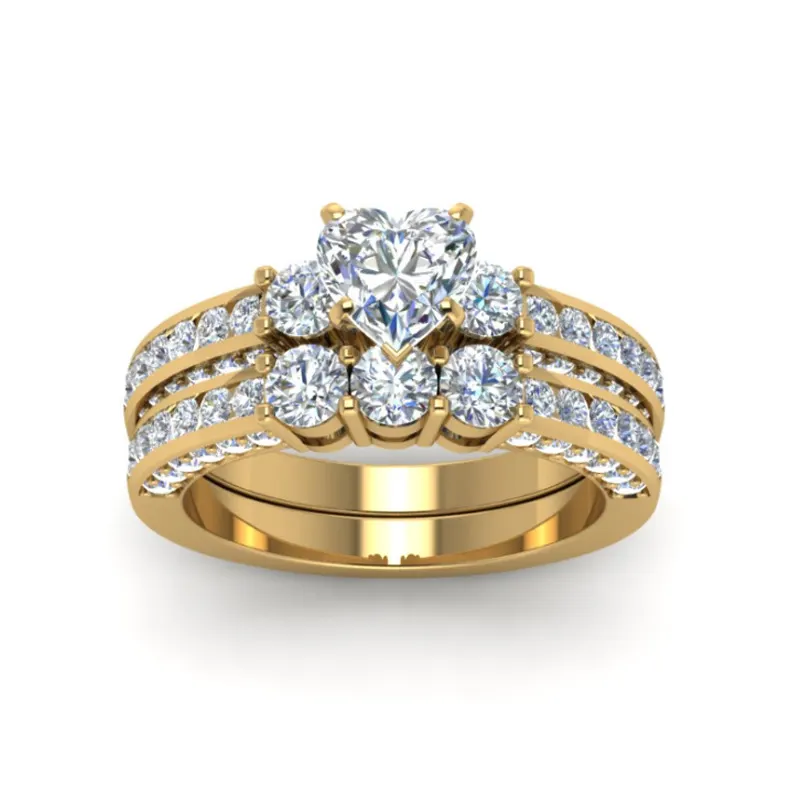 Gold Heart Zircon Ring