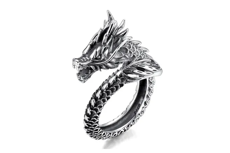 Retro Green Dragon Ring