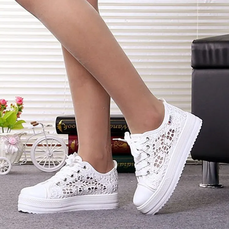 White Canvas Dad Sneakers