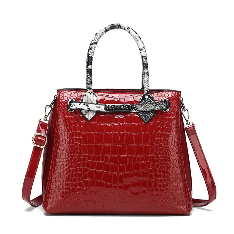 Soft PU Geometric Zip Handbag