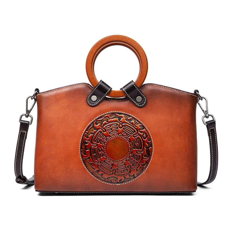 Embossed Leather Shoulder Bag