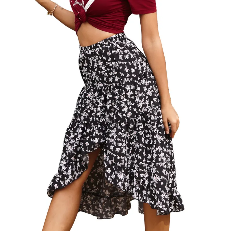Silk-Blend Chiffon Floral Midi Skirt
