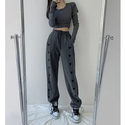 High-Waist Drawstring Straight-Leg Trousers
