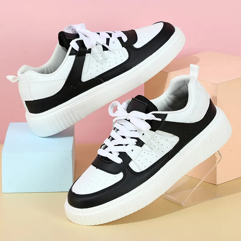 Color-Block Low-Top Platform Sneakers