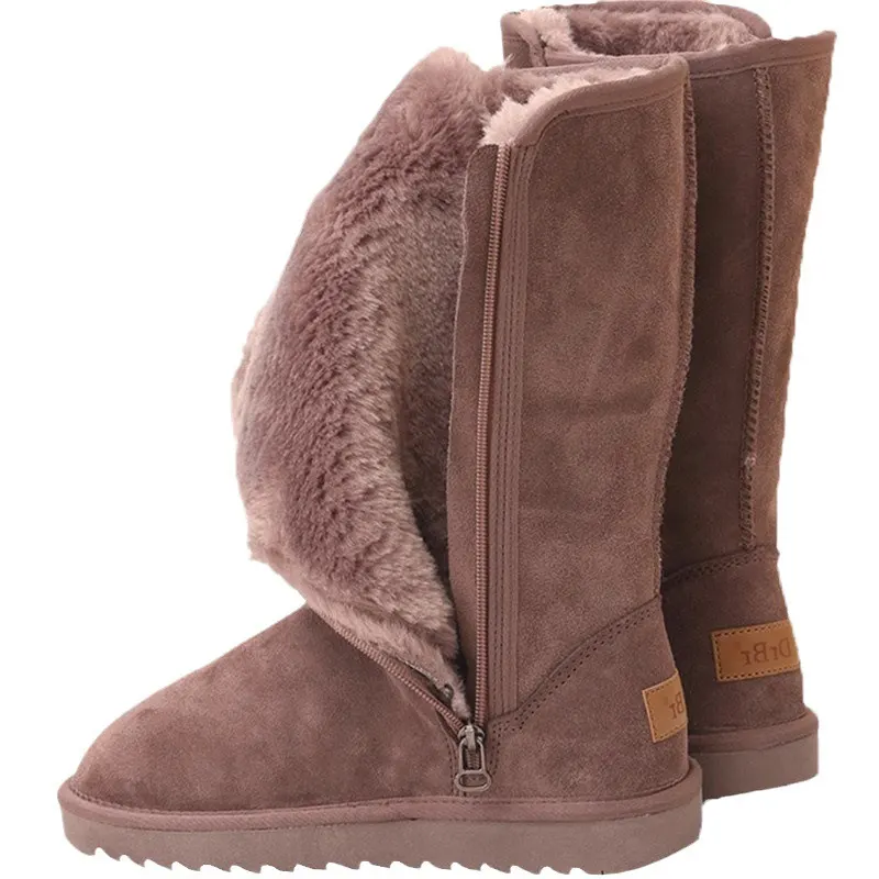 Fleece-Lined Suede Winter Boots